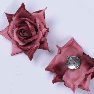 Брошь цветок бордовый 7 см