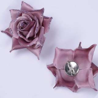 Брошь цветок сиренево-серый 7 см