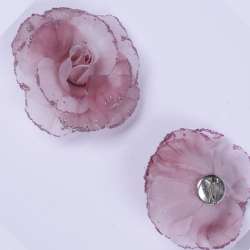 Брошь цветок сиренево-серый 10 см