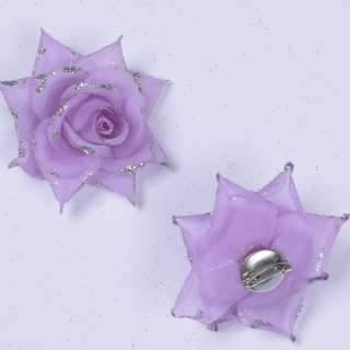 Брошь цветок сиреневый 8 см