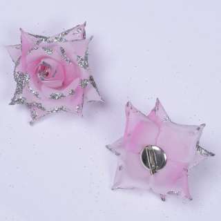 Брошь цветок розовый светлый 8 см