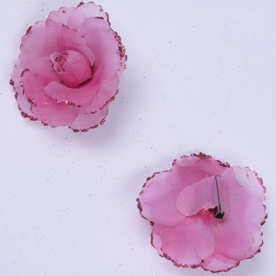 Брошь цветок розовый 7 см