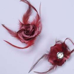 Брошь цветок бордовый 6 см