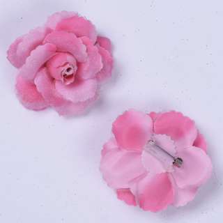 Брошь цветок розовый яркий 7 см