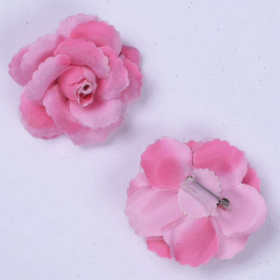 Брошь цветок розовый яркий 7 см