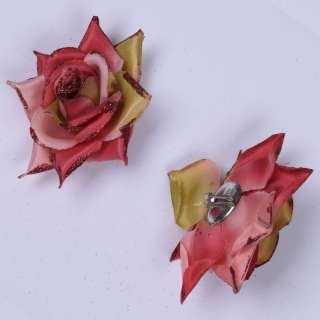 Брошь цветок розовый 7 см