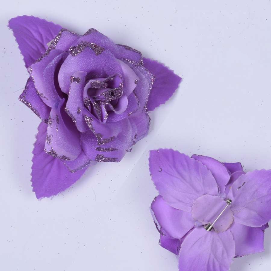 Брошь цветок фиолетовый 11 см
