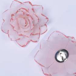 Брошь цветок розовый бледный 9 см