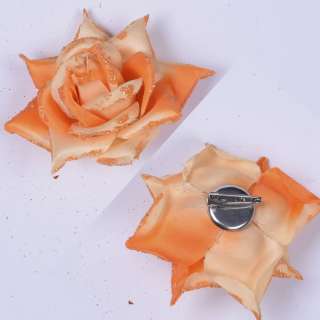 Брошь цветок оранжевый 7 см