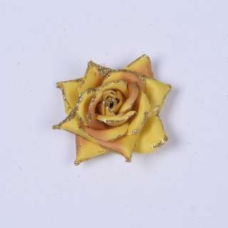 Брошь цветок желтый 7 см