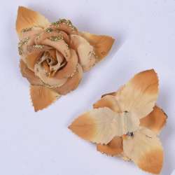 Брошь цветок бежевый 11 см