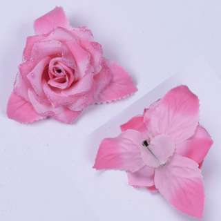Брошь цветок розовый 11 см