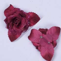 Брошь цветок фуксия 9см