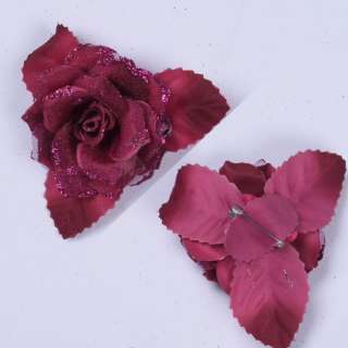 Брошь цветок фуксия 9см