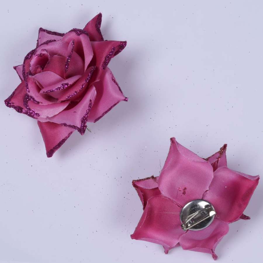 Брошь цветок малиновый 7 см