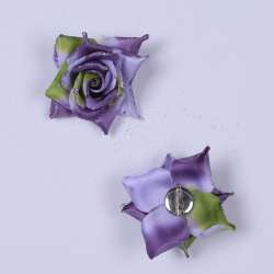 Брошь цветок фиолетово-зеленый 7см