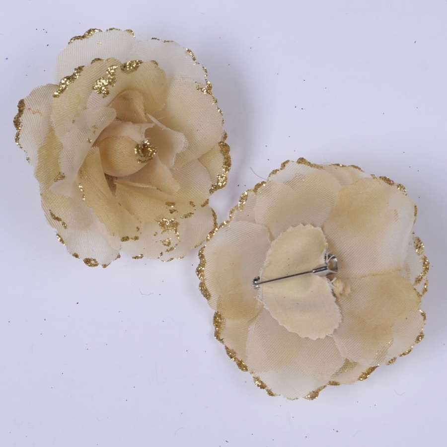 Брошь цветок бежевый 7 см