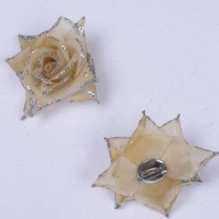 Брошь цветок кремовый 7 см