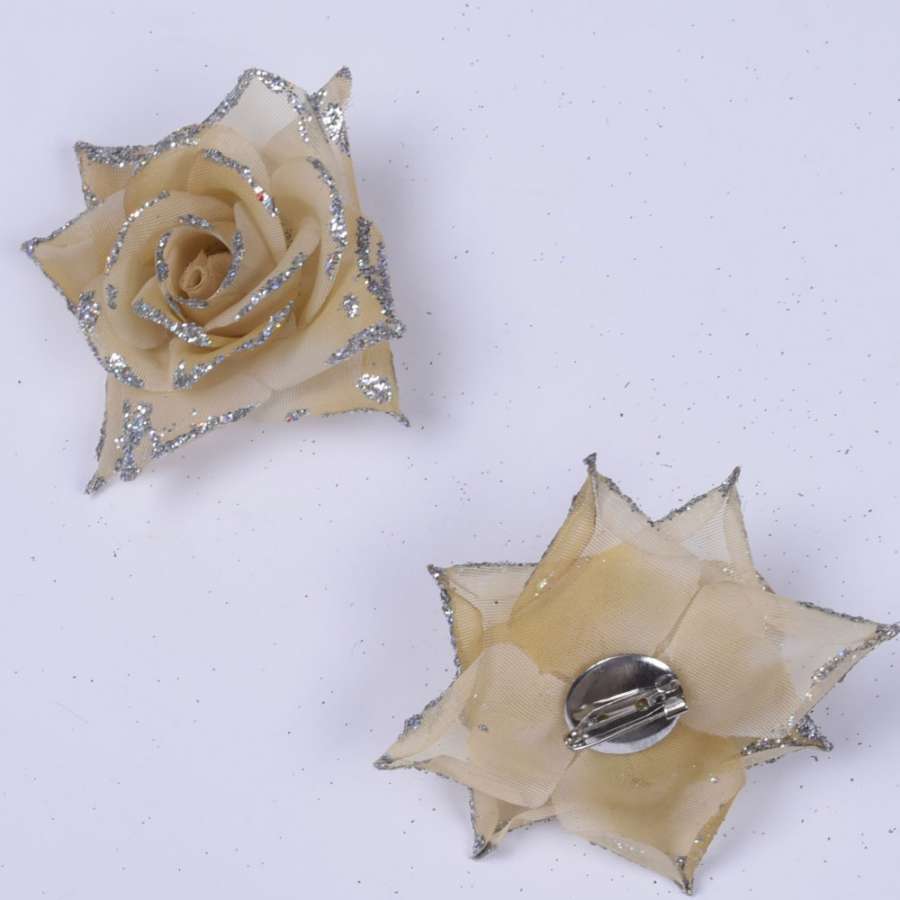 Брошь цветок кремовый 7 см