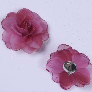 Брошь цветок малиновый 9 см