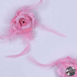 Брошь цветок розовый 6см