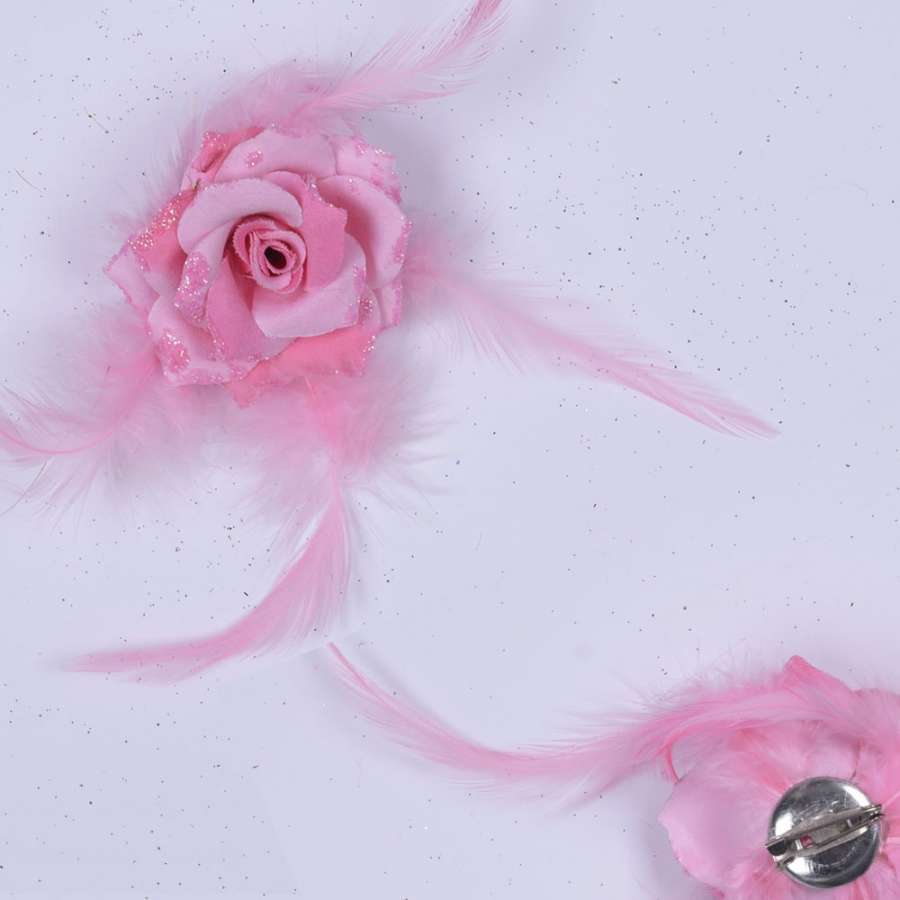 Брошь цветок розовый 6см