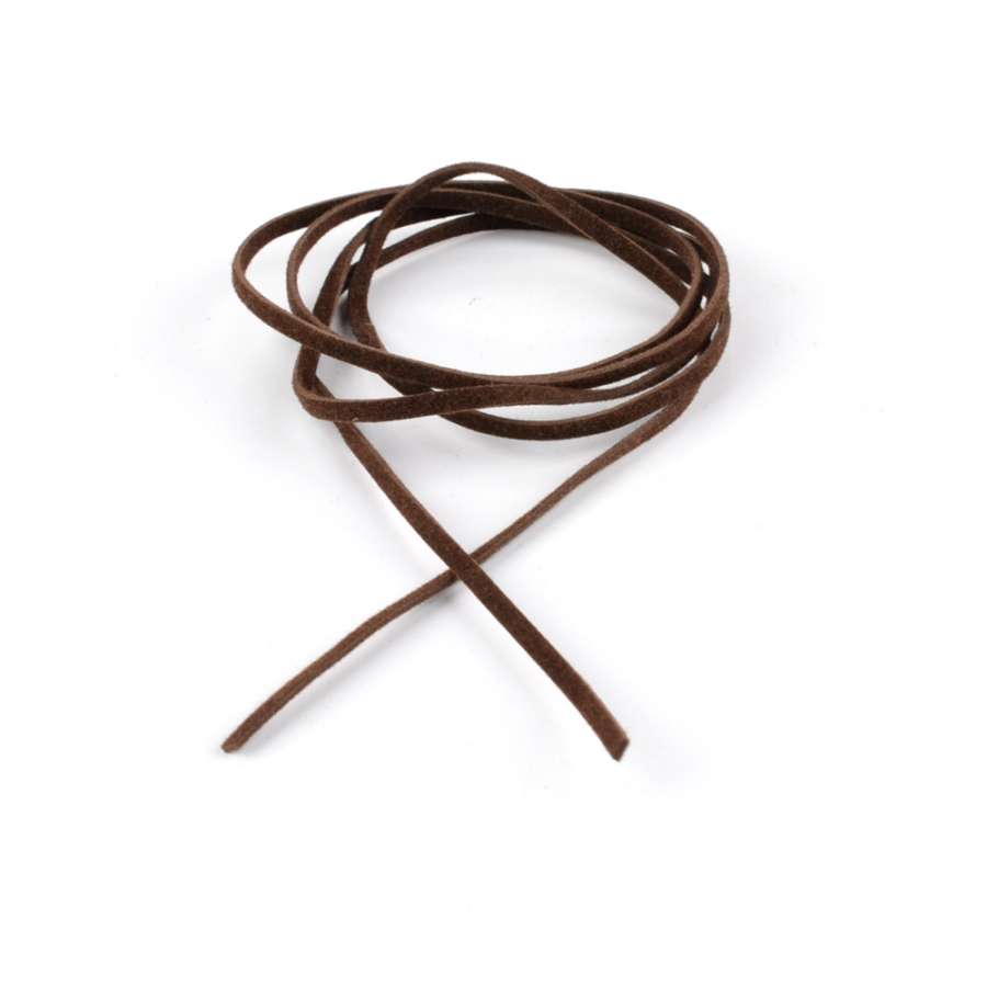 Шнур замша-флок коричневый темный (1шт/1м) ширина 3мм, толщина 0,6мм