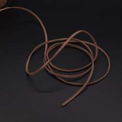 Шнур замшевый 3 мм толщина 1мм коричневый