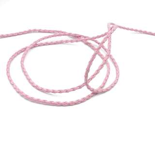 Шнур шкірзам плетений рожевий