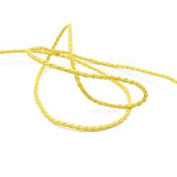 Шнур шкірзам плетений жовтий