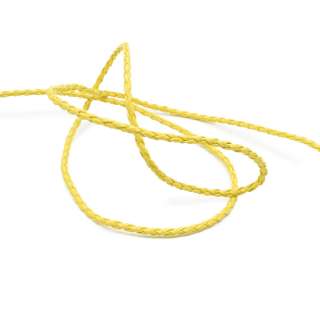 Шнур шкірзам плетений жовтий