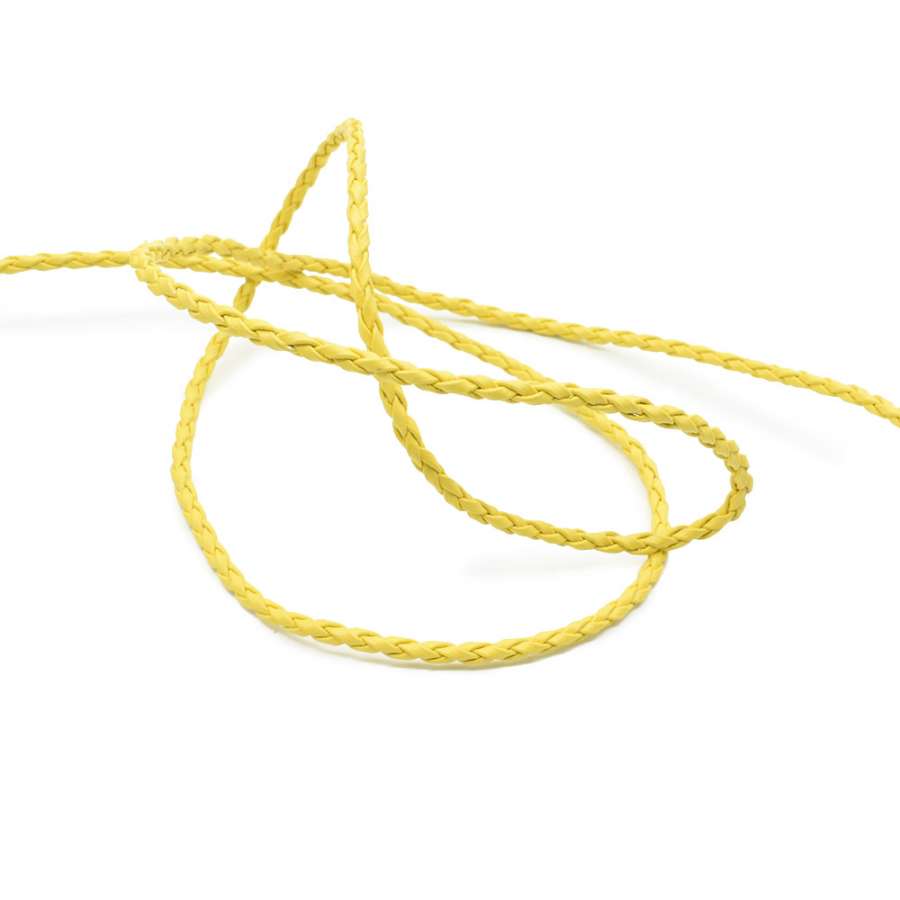 Шнур кожзам плетеный желтый