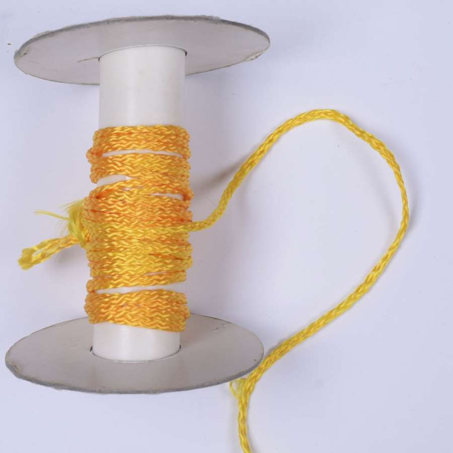 Шнур спортивный плетеный желтый