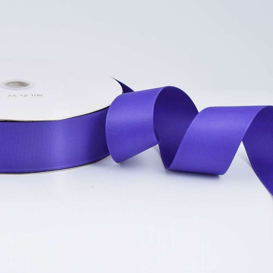 Лента репсовая ш.4 см А5-12-109 фиолетовая на метраж (в бобине 100яр/685г)