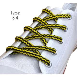 Шнурки обувные 1 пара 120см черно-желтые