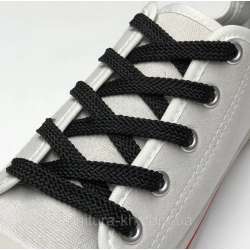 Шнурки взуттєві пласкі 1 пара 100см чорні
