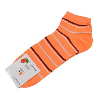 Носки оранжевые яркие в коричнево-желтую полоску (1пара)