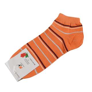 Носки оранжевые темные в коричнево-серую полоску (1пара)