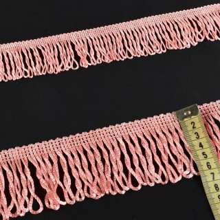 Бахрома шторная шнур 6 см розовая
