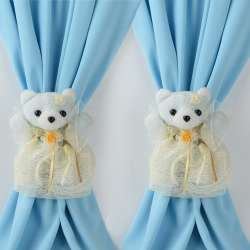 Подхваты для штор декоративные игрушка мягкая мишка 17х12х5 см 2 шт голубой