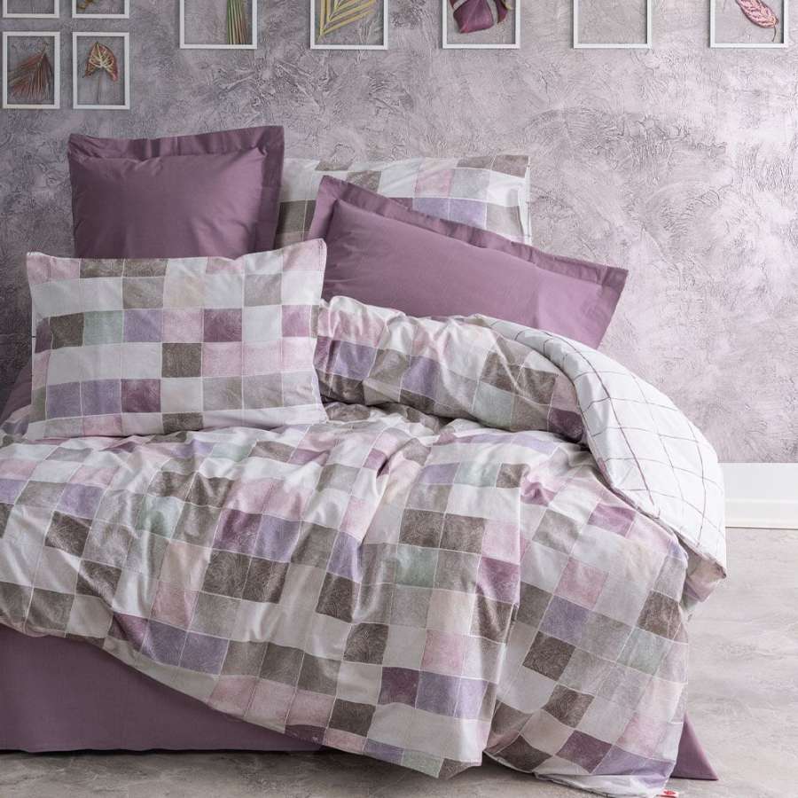 Комплект постельного белья Cotton box Ранфорс Minimal Maro фиолетовый Евро 200x220см (1811-1196)