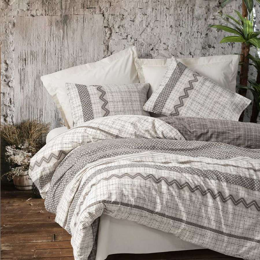 Комплект постельного белья Cotton box Ранфорс Toprak Aren Kahve Евро 200x220см (1743-1059)