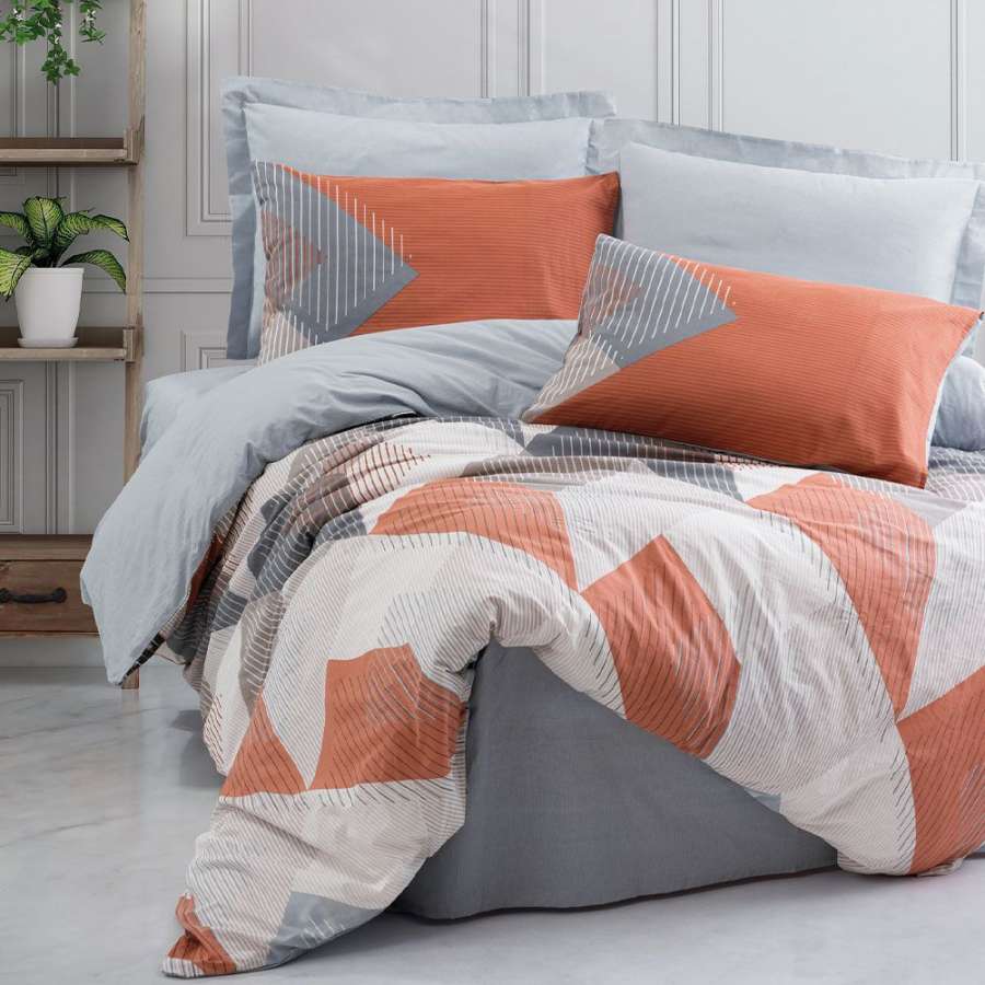 Комплект постільної білизни Cotton box Ранфорс Modeline Joseph Mavi Євро 200x220см (1761-1137)