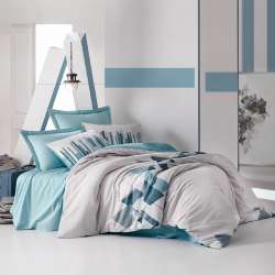 Комплект постільної білизни Cotton box Ранфорс Modeline Nesto Petrol Євро 200x220см (1761-770)