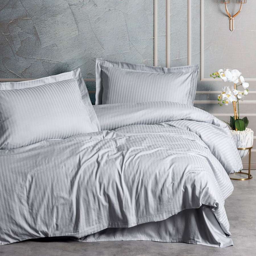Комплект постельного белья Cotton box Сатин Elegant Stripe Gri Евро 200x220см (1825-027)