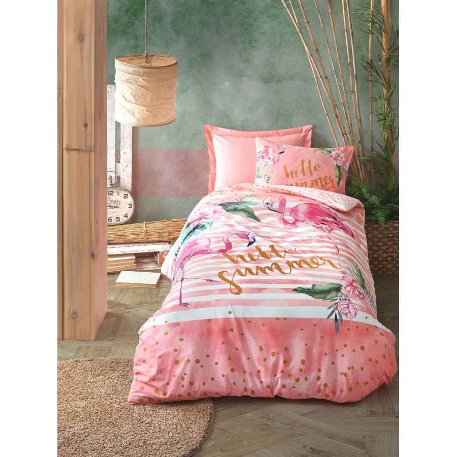 Комплект постільної білизни Cotton box Ранфорс Girls & Boys Hello Summer Pembe 160x220см (1860-895)
