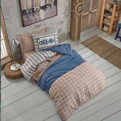 Комплект постільної білизни Cotton box Ранфорс Girls & Boys Ocean Lacivert 160x220см (1860-984)